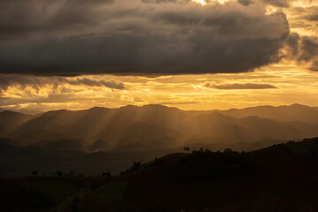 sunset in the mountains