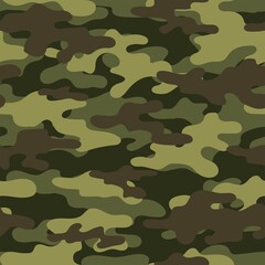 Fototapeta premium green Military camouflage seamless pattern. Four colors. Forest style. Vector design.