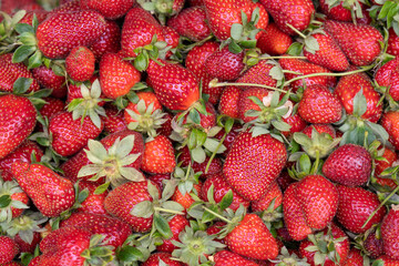 strawberries in a market