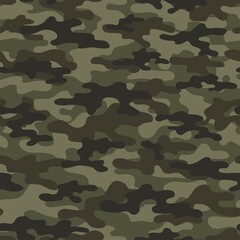Fototapeta premium Military vector camouflage hunting background seamless print.