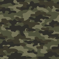 Fototapeta premium Abstraction military green camouflage khaki pattern vector graphics modern hunting background.