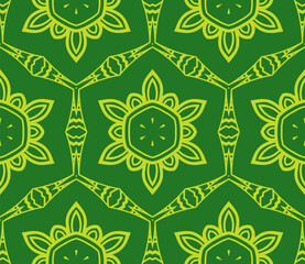 Abstract colorful doodle flower seamless pattern. Floral background. Mosaic, tile of thin line ornament.