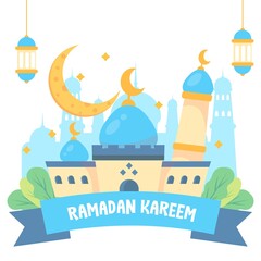 Islamic mosque ramadan kareem Premium Vector
