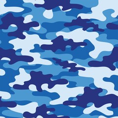 blue vector camouflage pattern for army. camouflage military pattern