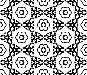 Abstract colorful doodle flower seamless pattern. Floral background. Mosaic, tile of thin line ornament.