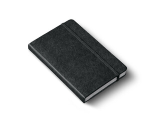 black closed notebook isolated on white