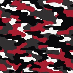 Camouflage red modern pattern seamless element for printing clothes, fabrics. Vector. Hunting and fishing.