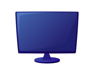 Vector illustration of cartoon TV set. The monitor is isolated on a white background. Interior items

