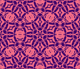 Abstract thin line curly seamless pattern. Linear ornamental geometric background. Wrapping paper.            