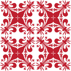 Pattern background with red florentine lily