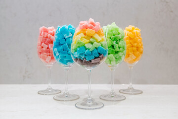 Colorful cannabis edible gummy bear candies