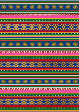 Tribal vector seamless pattern. Bright colorful geometric striped ornament. Ethnic, boho style. Mexican blanket pattern. Serape design for Cinco de Mayo party decor