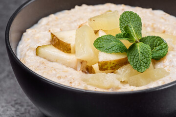 Oat in the black bowl