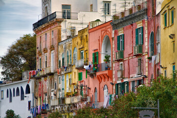 Fototapeta na wymiar From Marina Grande, Procida, Bay of Naples, Italy