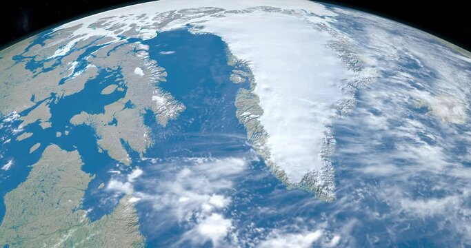 Baffin Bay in planet earth, aerial view from outer space