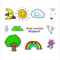 good weather character clipart illustration vector, cartoon design for decoration 