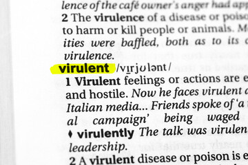 Highlighted word virulent concept and meaning