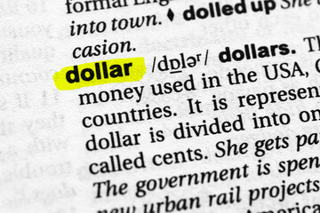 Highlighted word dollar concept and meaning