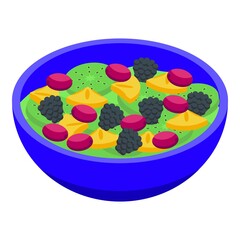 Blackberry fruit salad icon. Isometric of Blackberry fruit salad vector icon for web design isolated on white background