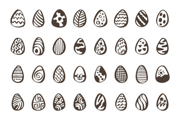 Easter Egg Hand drawn doodle icon set