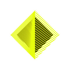 rhombus with texture formed by yellow lines on black background