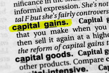 Highlighted word capital gains concept and meaning