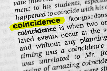 Highlighted word coincidence concept and meaning