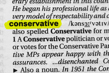 Highlighted word conservative concept and meaning.