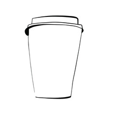 Coffee hand drawn illustration. Sticker for your design