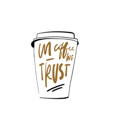 Coffee hand drawn illustration. Sticker for your design