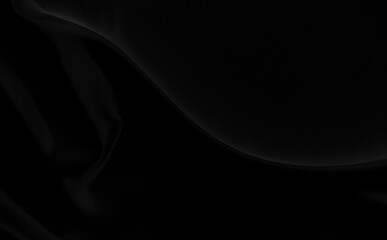 Black gray satin dark fabric texture luxurious shiny that is abstract silk cloth background with patterns soft waves blur beautiful.