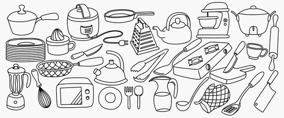 kitchen appliances set. vector illustration.