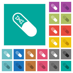 Medicine with dna molecule square flat multi colored icons