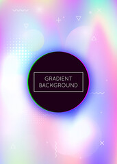 Dynamic shape background with liquid fluid. Holographic bauhaus