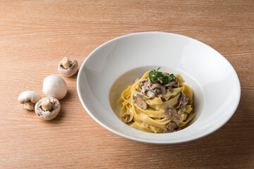 ALFREDO pasta with mushroom sauce