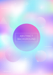 Holographic background with liquid shapes. Dynamic bauhaus gradient with memphis fluid elements.
