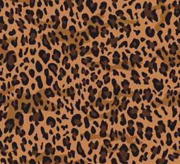 Leopard texture seamless tree background, modern print. Wild cat pattern.