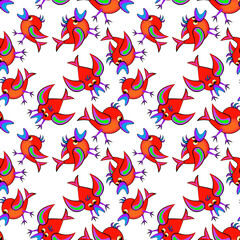 Seamless texture, pattern on a square background - birds