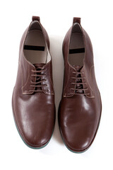 Brown Oxford shoes isolated on white background.