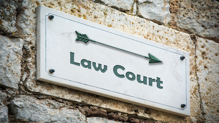 Fototapeta premium Street Sign to Law Court