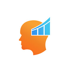 Finance Thinking Brain Imagination Logo Vector Illustration