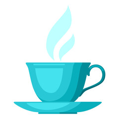 Illustration of cup with tea. Food adversting icon for industry and business.