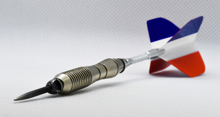 Steel tipped darts with French flag.