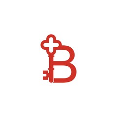 Letter B logo icon with key icon design symbol template