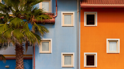 Colorful Venetian houses of Caorle city
