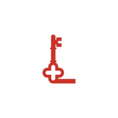 Letter L logo icon with key icon design symbol template