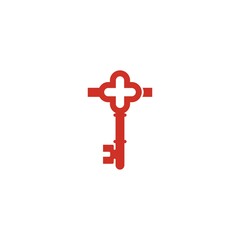 Letter T logo icon with key icon design symbol template