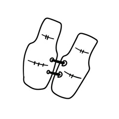 Life Jacket doodle style sketch illustration hand drawn vector . Vector illustration