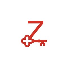 Letter Z logo icon with key icon design symbol template