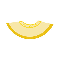 Melon slice in doodle style. Fresh fruit, healthy and vegan food.
Hand drawn vector illustration isolated on white background.
